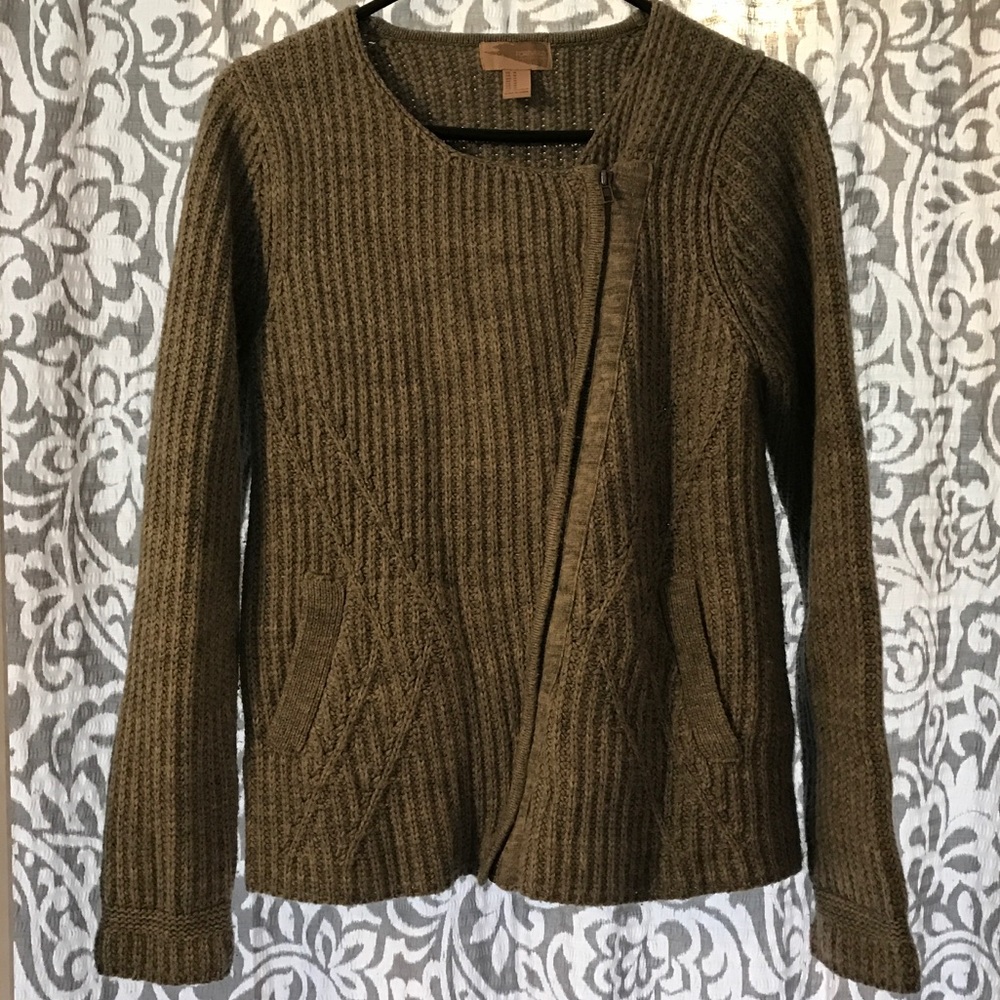 Forever 21 Grey Moto Sweater